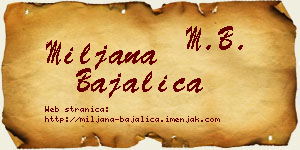 Miljana Bajalica vizit kartica